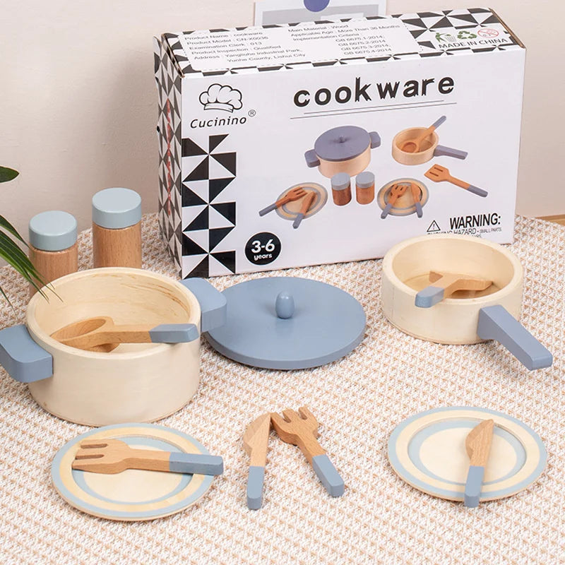 Houten Keukenaccessoires Set – Educatief Speelgoed voor Creatieve Koks – Duurzaam en Veilig Hout