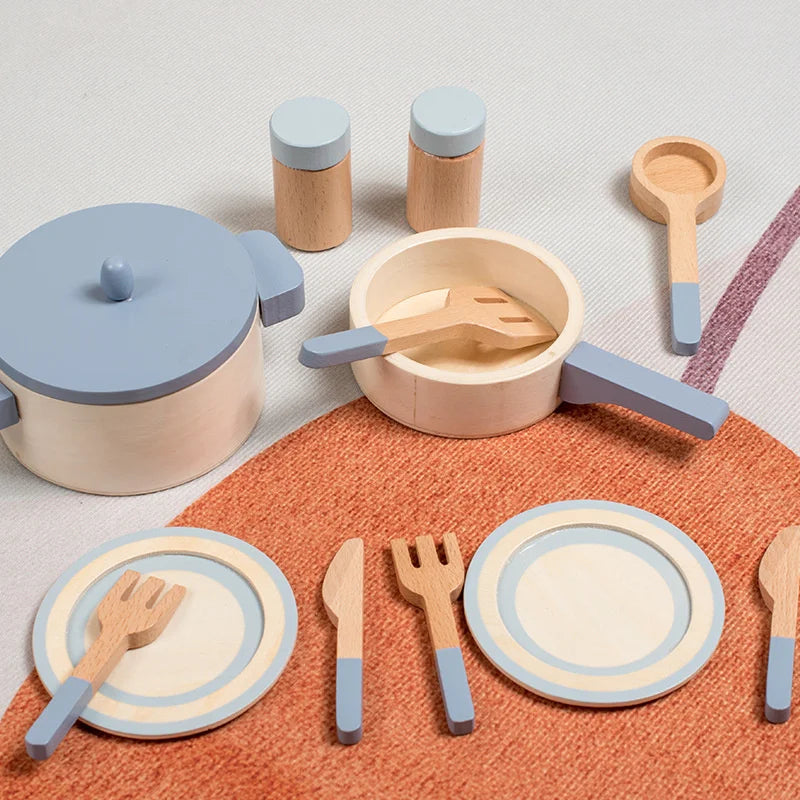 Houten Keukenaccessoires Set – Educatief Speelgoed voor Creatieve Koks – Duurzaam en Veilig Hout