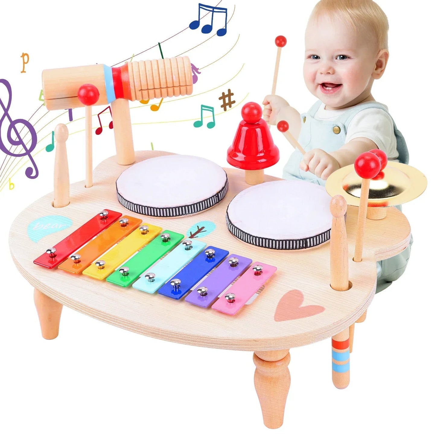 Houten Muziekinstrumenten Set – Duurzaam Hout, Stimuleert Creativiteit en Motorische Vaardigheden