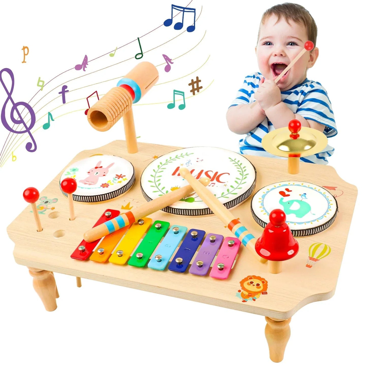 Houten Muziekinstrumenten Set – Duurzaam Hout, Stimuleert Creativiteit en Motorische Vaardigheden