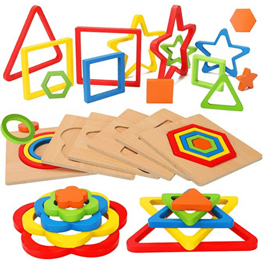 Houten Puzzel – Educatief Montessori Speelgoed van Duurzaam Beukenhout voor Peuters