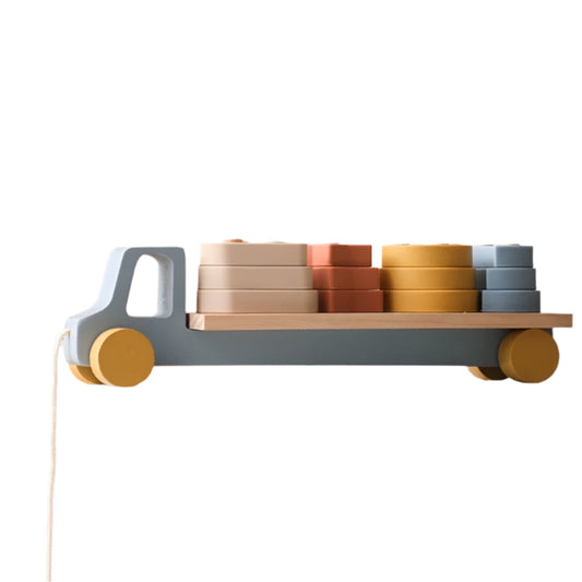 Houten Speelgoed – Educatieve Stapelauto voor Vormen en Kleuren – Stimuleert Motoriek en Creativiteit