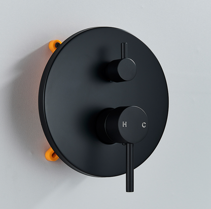 Inbouw Plafond Doucheset Yosemite 2 weg 30 cm. regendouche rond mat zwart