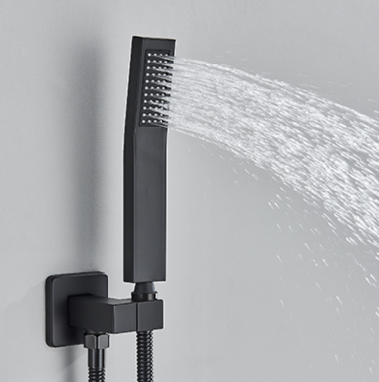 VoordeelPaleis® SmartPulse Wand Thermostatische Doucheset Alicante 3 weg 30 cm regendouche vierkant mat zwart
