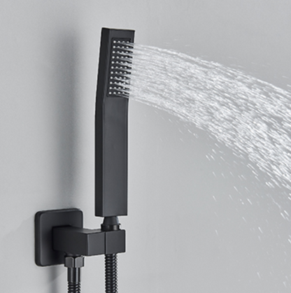 PROMO SaniSupreme®SmartPulse Plafond Thermostatische Doucheset Alicante 3 weg 40x80 cm regendouche mat zwart