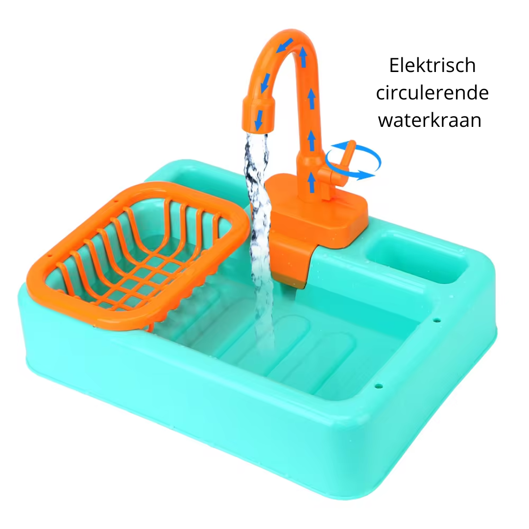 Interactief Educatief Speelgoed – Gootsteen met Werkende Waterkraan en Snijvoedsel – Voor Kinderen
