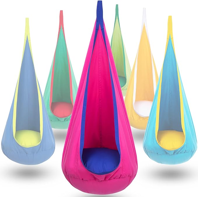 Kinderhangstoel – Comfortabele Schommelstoel van Ademend Parachutestof – Geschikt voor binnen en buiten