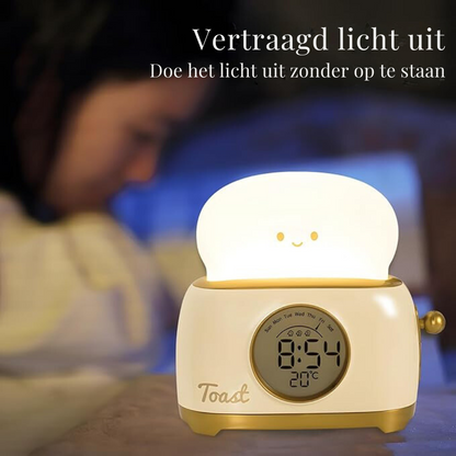Kinderwekker met Nachtlampje – Dimbare LED, Oplaadbaar, Kindvriendelijk Design, Veilig Materiaal