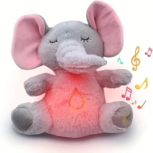 Knuffel Olifant – Hypoallergeen Katoen, Ademhaling en Kalmerende Muziek – Ideaal voor Ontspanning