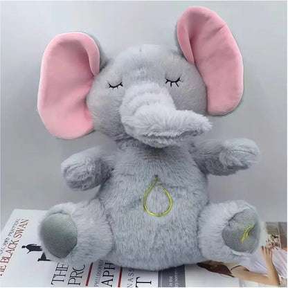 Knuffel Olifant – Hypoallergeen Katoen, Ademhaling en Kalmerende Muziek – Ideaal voor Ontspanning