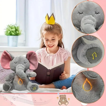 Knuffel Olifant – Hypoallergeen Katoen, Ademhaling en Kalmerende Muziek – Ideaal voor Ontspanning
