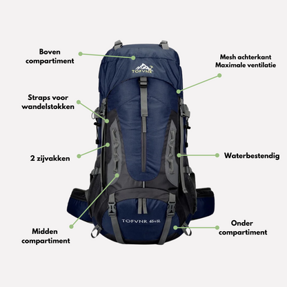 60L Waterdichte Rugzak – Ideaal voor Wandelen en Backpacken
