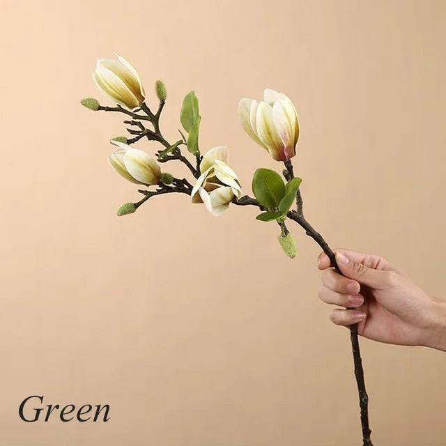 BlijftBloei – Sfeervolle Kunsttak met Realistische Magnolia Bloemen