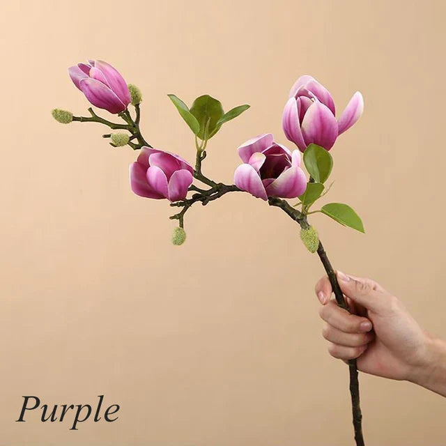 BlijftBloei – Sfeervolle Kunsttak met Realistische Magnolia Bloemen