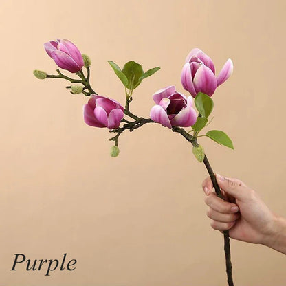 BlijftBloei – Sfeervolle Kunsttak met Realistische Magnolia Bloemen