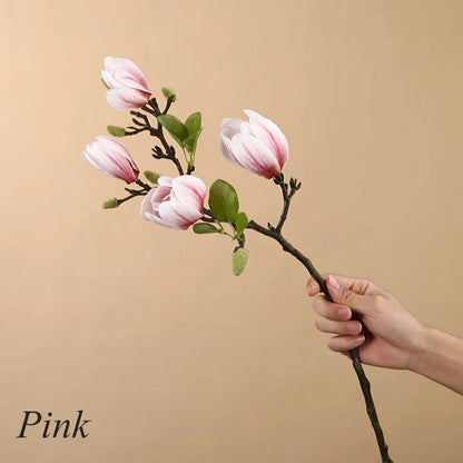 BlijftBloei – Sfeervolle Kunsttak met Realistische Magnolia Bloemen