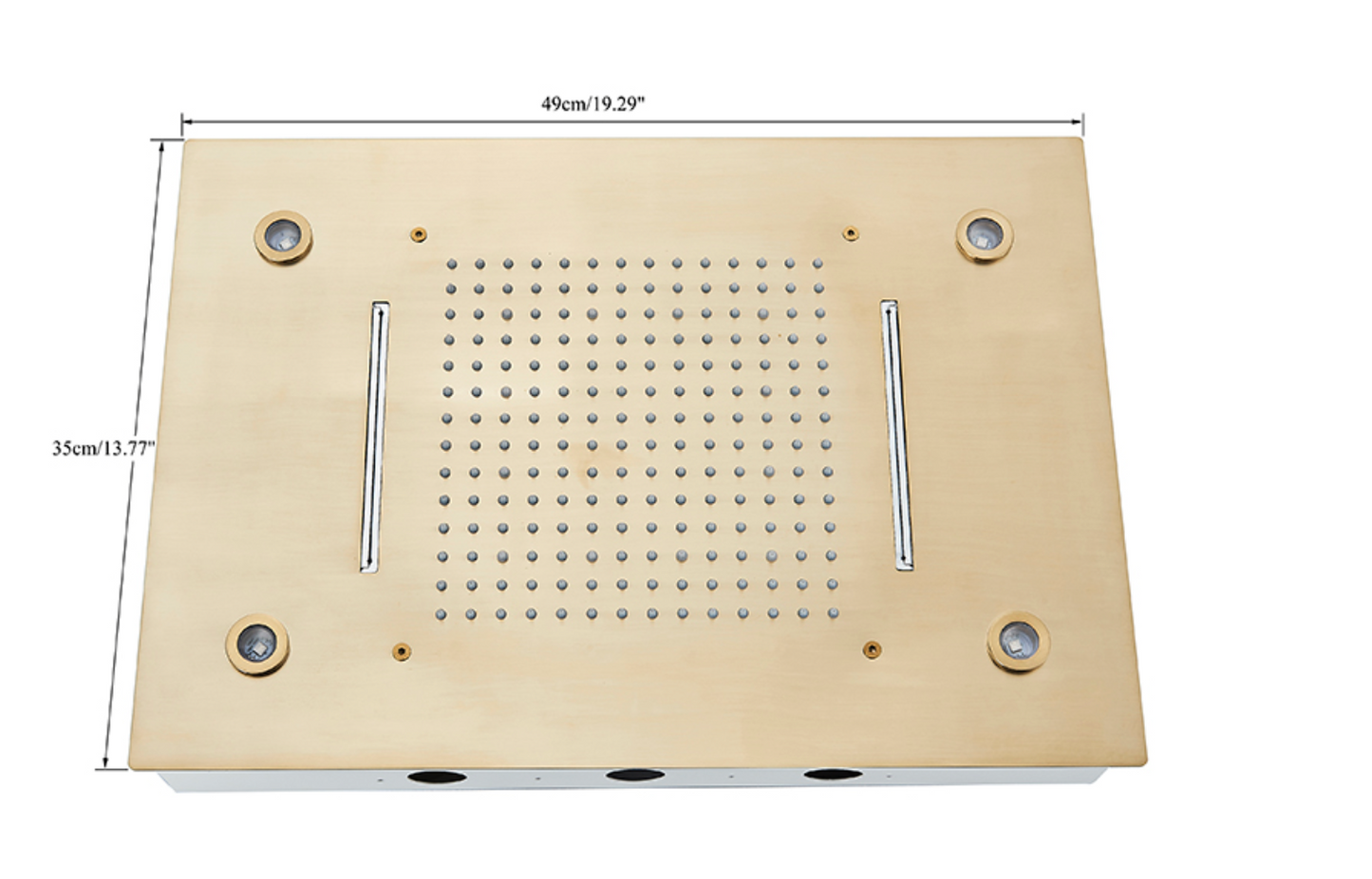 VoordeelPaleis® SmartPulse Plafond LED Remote Regendouche Inbouw La Paz 50 x 36 cm geborsteld goud