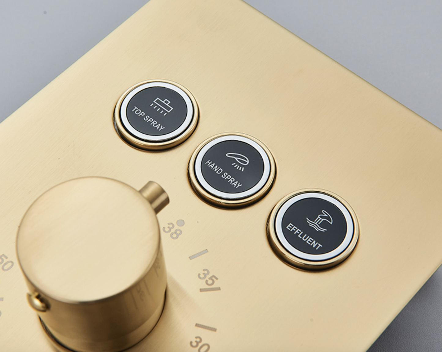 VoordeelPaleis® SmartPulse Plafond Thermostatische Komplete Doucheset Alicante 3 weg Inbouw Plafond LED regendouche La Paz Goud Geborsteld
