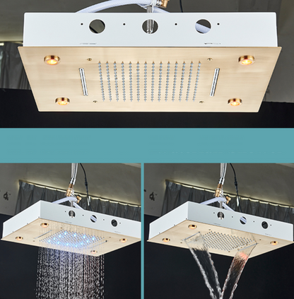 VoordeelPaleis® SmartPulse Plafond LED Remote Regendouche Inbouw La Paz 50 x 36 cm geborsteld goud