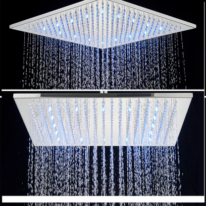 VoordeelPaleis® Doucheset Manhattan Premium de Luxe LCD 16 inch LED Plafond regendouche vierkant 2-weg chroom inbouw