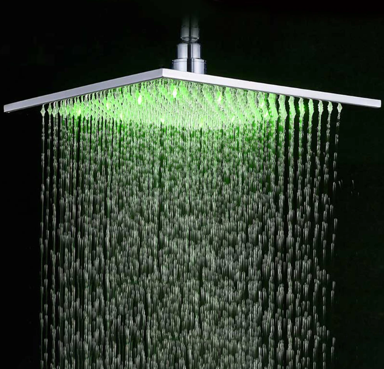 VoordeelPaleis® Doucheset Manhattan Premium de Luxe LCD 16 inch LED Plafond regendouche vierkant 2-weg chroom inbouw