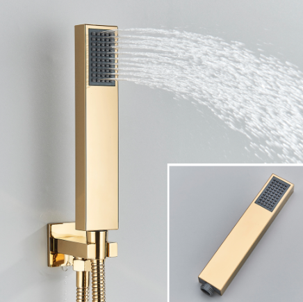VoordeelPaleis® Doucheset Manhattan Premium de Luxe LCD 12 inch regendouche vierkant 2-weg Glans Goud