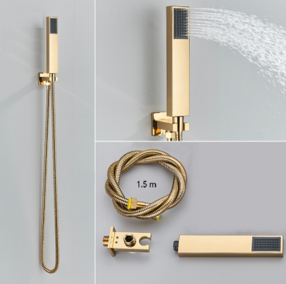 VoordeelPaleis® Doucheset Manhattan Premium de Luxe LCD 12 inch regendouche vierkant 2-weg Glans Goud
