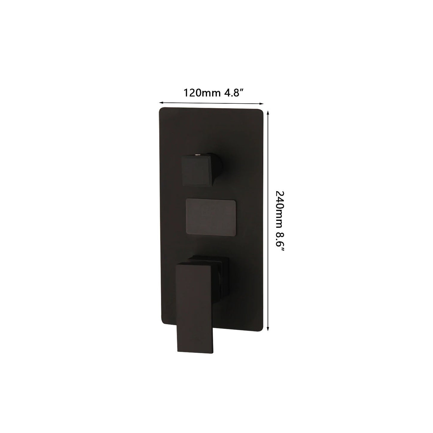 VoordeelPaleis® Doucheset New York Ultimate Wellness LCD 12 inch regendouche met LED vierkant 2-weg zwart inbouw