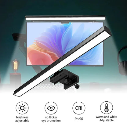 LED Bureaulamp Zwart met Asymmetrische Lichtbron – Dimbaar, 33/50 cm, Drie Kleurtemperaturen voor Kantoor en Studie