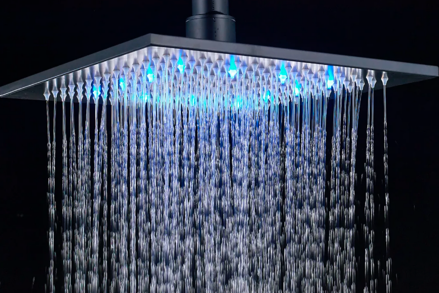 VoordeelPaleis® Doucheset Manhattan Premium HighLine 30 cm. regendouche LED vierkant 2-weg zwart inbouw