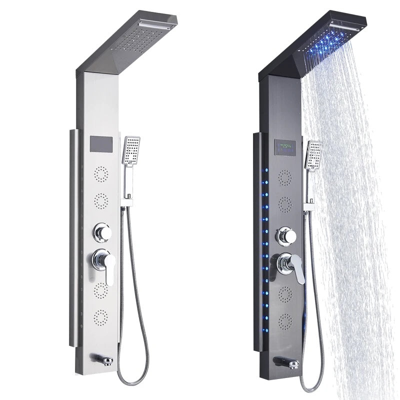 Douchepaneel Opbouwdouche VoordeelPaleis® Venus met hand- en voetendouche LCD Premium zwart