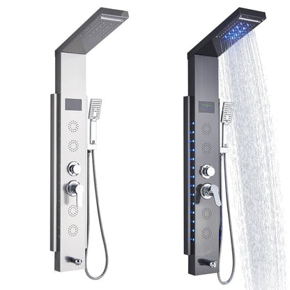 Douchepaneel Opbouwdouche VoordeelPaleis® Venus met hand- en voetendouche LCD Premium zwart