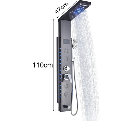Douchepaneel Opbouwdouche VoordeelPaleis® Venus met hand- en voetendouche LCD Premium zwart