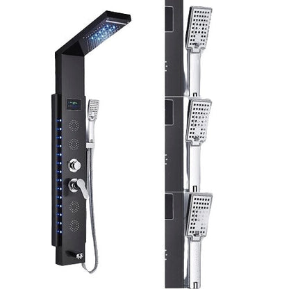 Douchepaneel Opbouwdouche VoordeelPaleis® Venus met hand- en voetendouche LCD Premium zwart