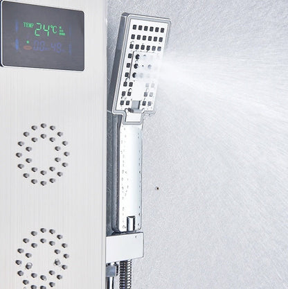 Luxe Douchepaneel Opbouwdouche VoordeelPaleis® Marine met hand- en voetendouche LCD Premium zilver brush
