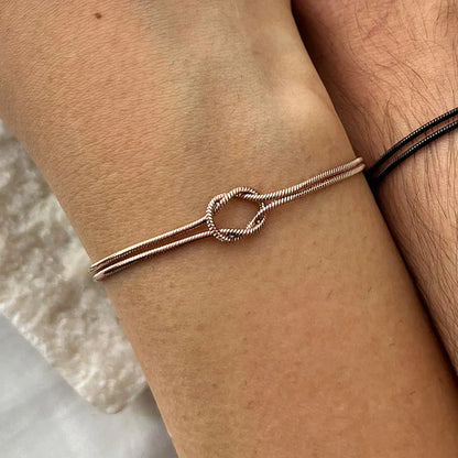 Minimalistische Knoop Armband van Roestvrij Staal - Zilver en Goud