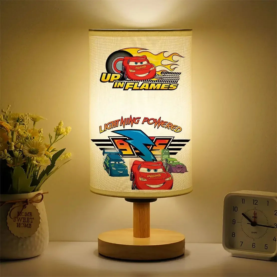 Lightning McQueen Nachttafel Lamp – Met Geluidscontrole en Oogbescherming voor Kinderen