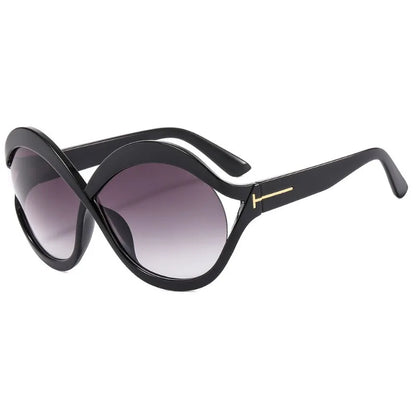 Oversized Zonnebril met UV400 Bescherming - Ronde Vorm, Trendy en Lichtgewicht