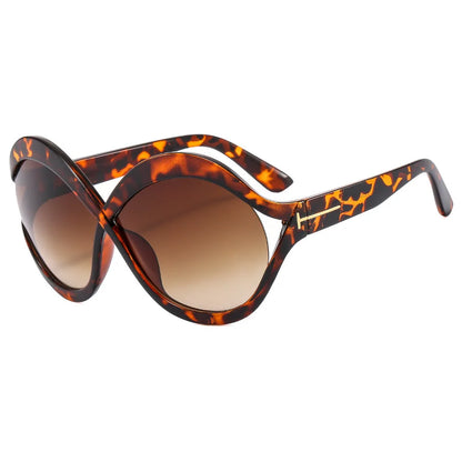 Oversized Zonnebril met UV400 Bescherming - Ronde Vorm, Trendy en Lichtgewicht
