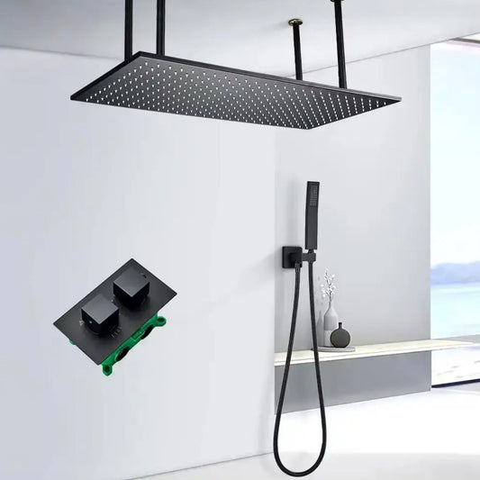 VoordeelPaleis® Doucheset Manhattan Premium Plafond 40x80 cm regendouche vierkant 2-weg zwart inbouw