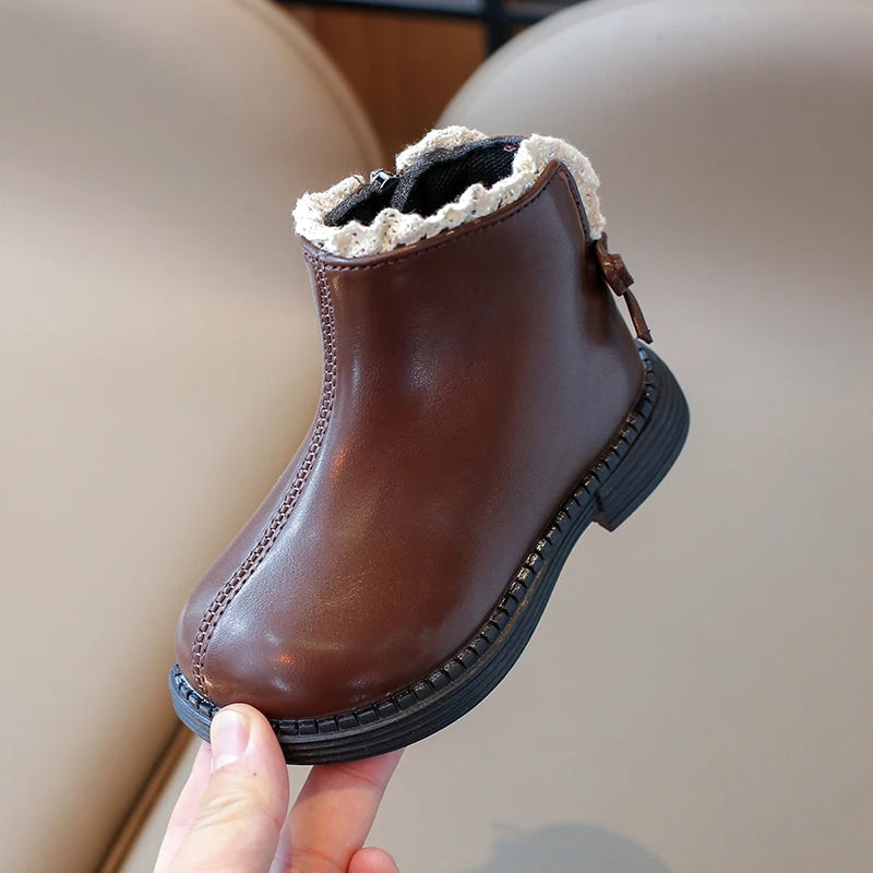Meisjes Laarsjes – Leren Antislip Zolen, Warm en Comfortabel – Perfect voor Avontuurlijke Kinderen