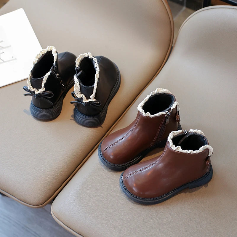 Meisjes Laarsjes – Leren Antislip Zolen, Warm en Comfortabel – Perfect voor Avontuurlijke Kinderen