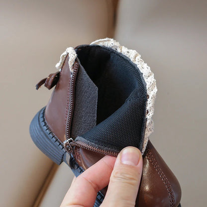 Meisjes Laarsjes – Leren Antislip Zolen, Warm en Comfortabel – Perfect voor Avontuurlijke Kinderen