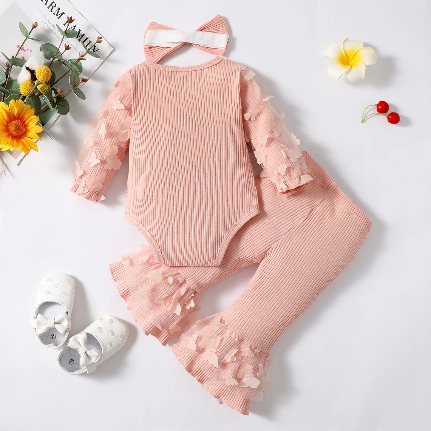 Meisjes Romper en Broek – Zachte Katoenen Stof, Perfect voor Pasgeborenen
