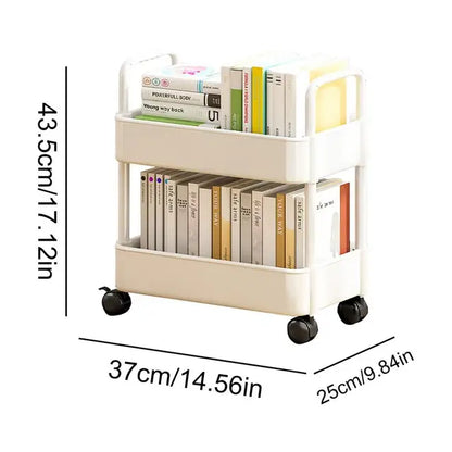 Mobiele Boekenplank kar met Wielen | Boekenopslag en Organisator - Dalton