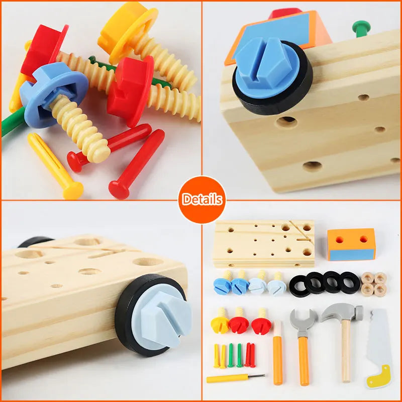 Montessori Schroefbord – Educatief Speelgoed van Hout voor Creatieve Ontwikkeling en Fijne Motoriek