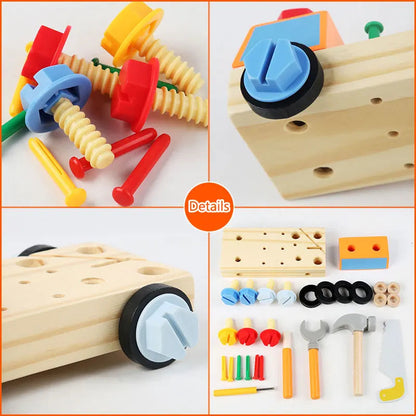 Montessori Schroefbord – Educatief Speelgoed van Hout voor Creatieve Ontwikkeling en Fijne Motoriek