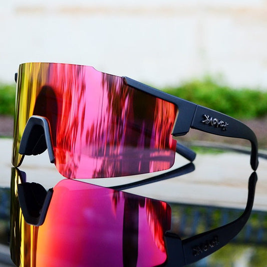 ReflectRide Sportzonnebril – Aerodynamische Fietsbril met UV-Bescherming en Verwisselbaar Frame