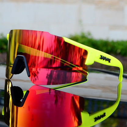 ReflectRide Sportzonnebril – Aerodynamische Fietsbril met UV-Bescherming en Verwisselbaar Frame