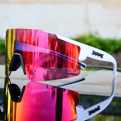ReflectRide Sportzonnebril – Aerodynamische Fietsbril met UV-Bescherming en Verwisselbaar Frame